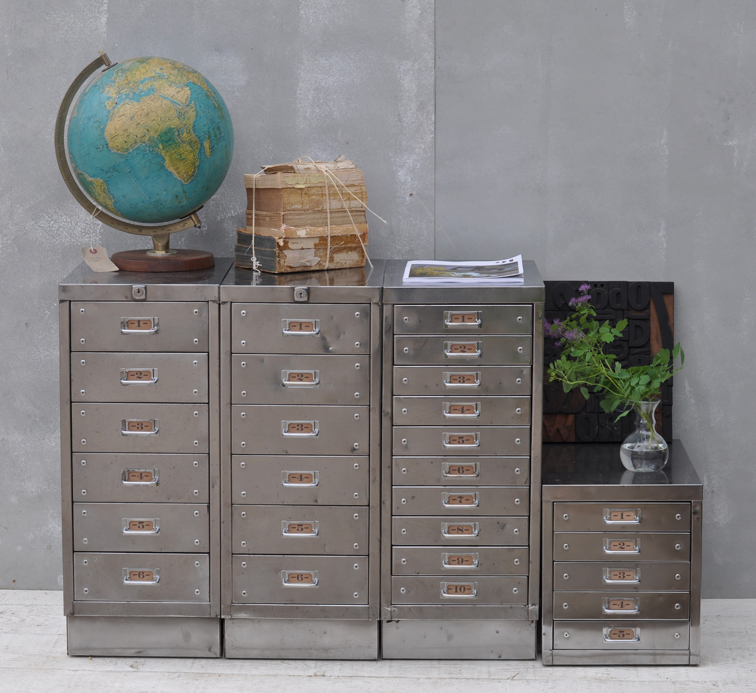 Vintage Industrial Steel Filing Cabinet 10 Drawer Home Barn intended for size 1500 X 1376
