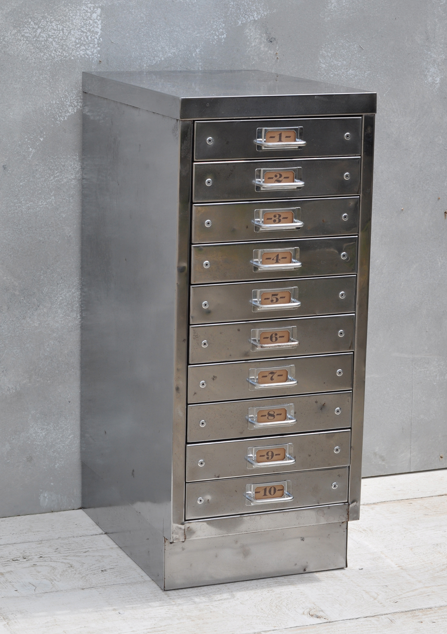 Vintage Industrial Steel Filing Cabinet 10 Drawer Home Barn with regard to proportions 1500 X 2124