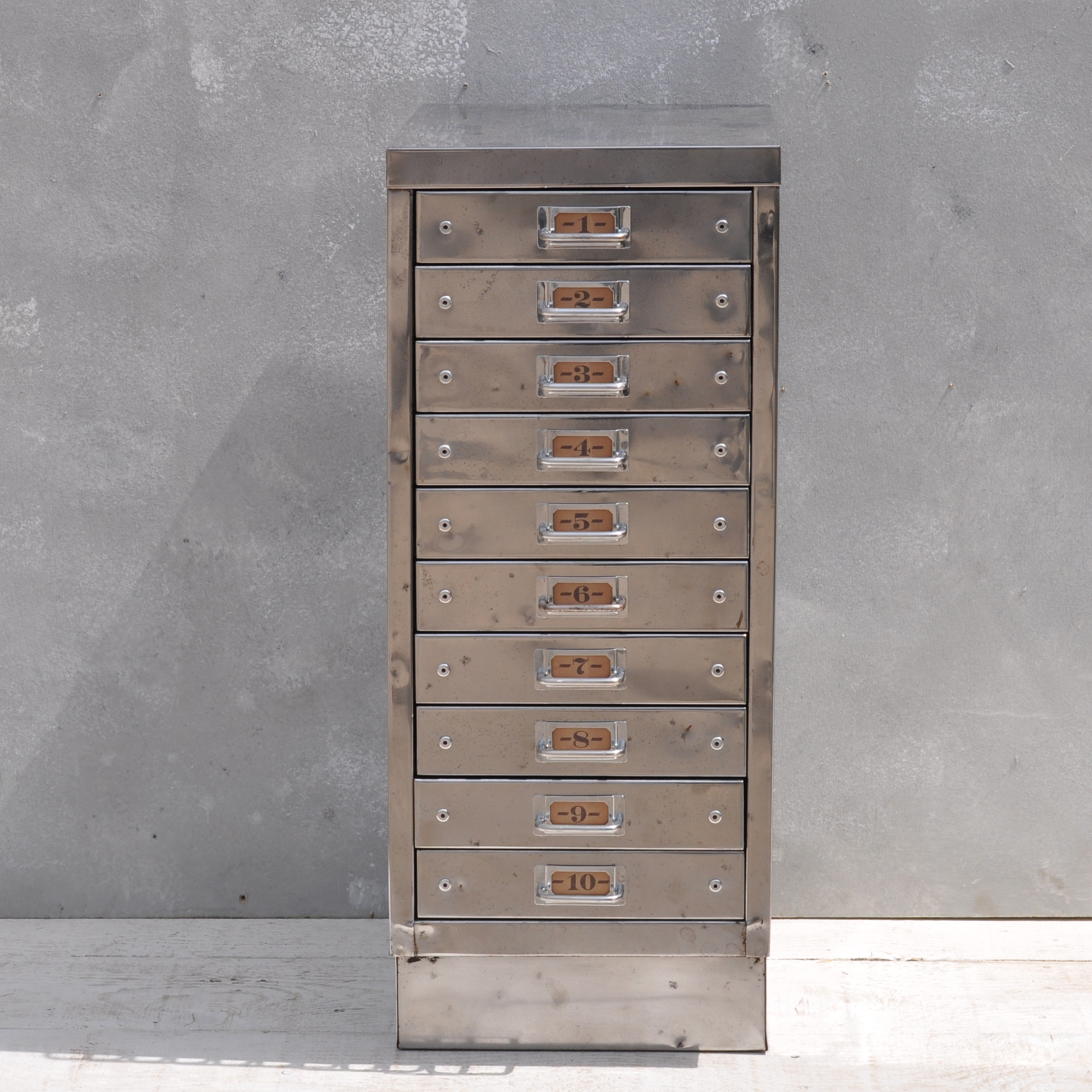 Vintage Industrial Steel Filing Cabinet 10 Drawer with sizing 2355 X 2355