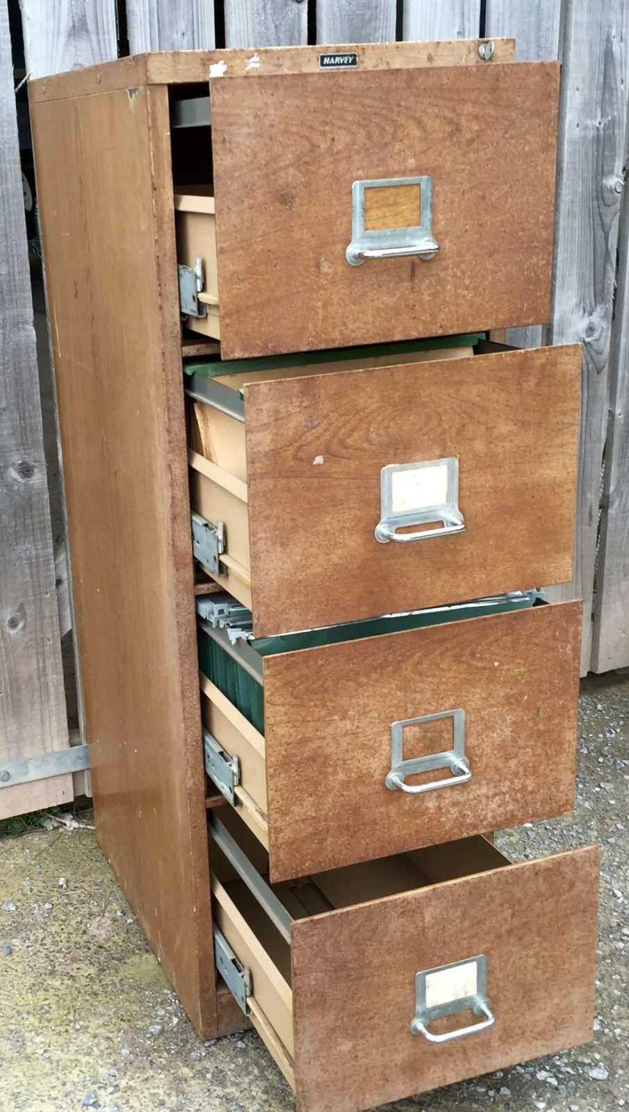 Vintage Industrial Wood Effect 1930s Office Four 4 Drawer Filing intended for measurements 905 X 1600