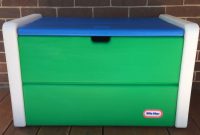 Vintage Little Tikes Child Size Blue Green White Toy Box Toybox in measurements 1000 X 1000