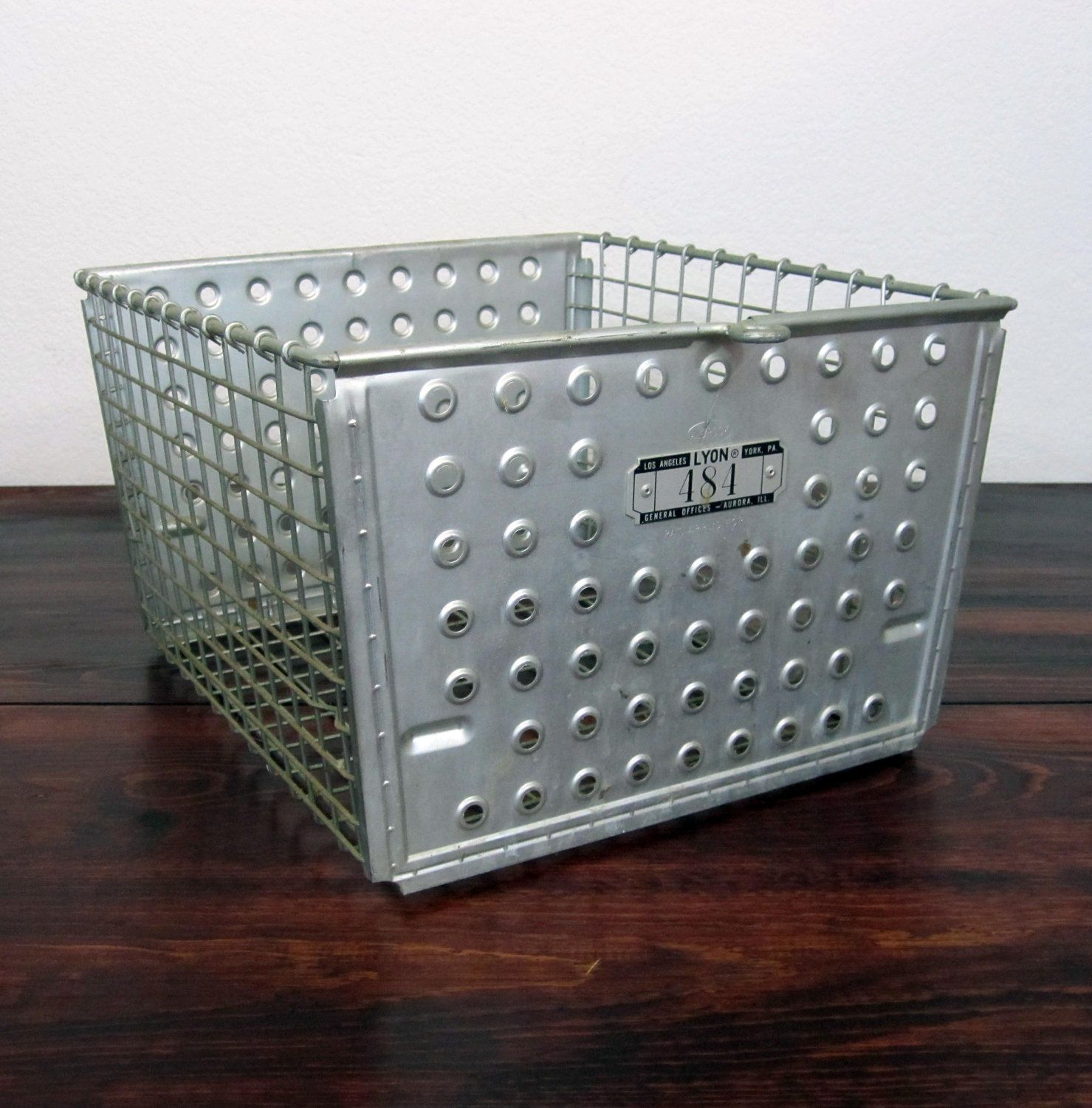 Vintage Metal Locker Basket Retro Industrial Storage Bin My pertaining to size 1479 X 1500