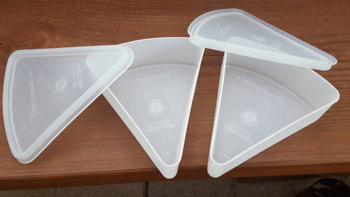 Vintage Pie Storage Tupperware Modular Mates Clear Triangle throughout proportions 1328 X 747