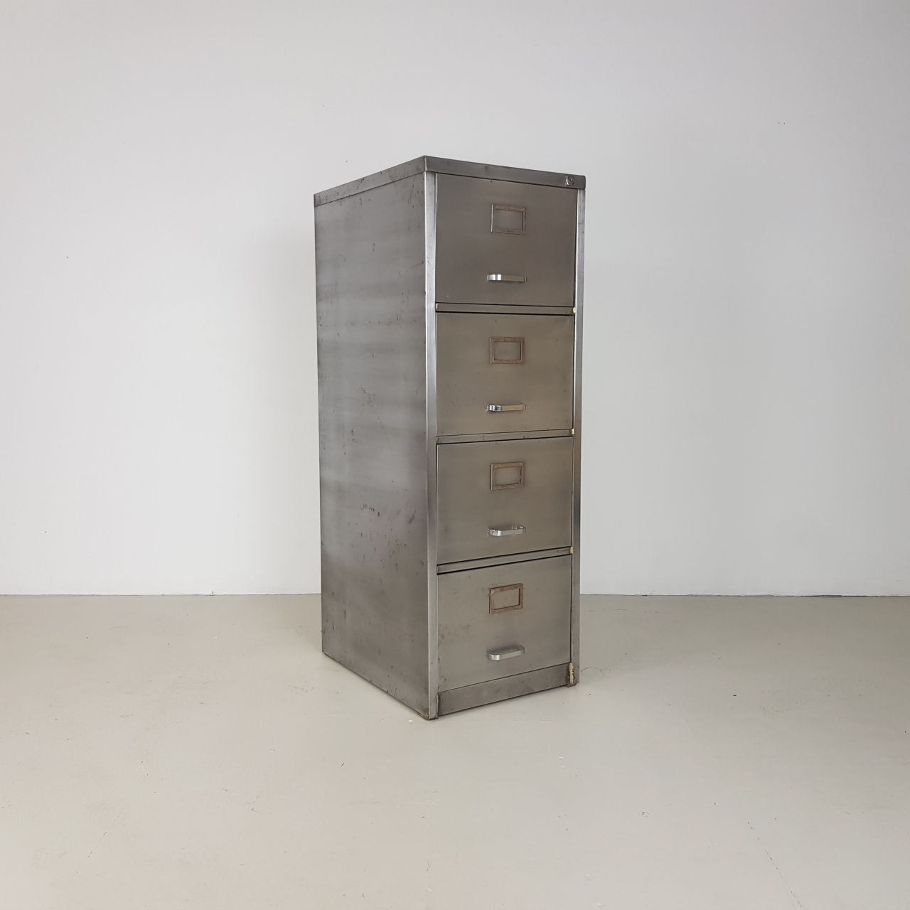 Vintage Polished Steel 4 Drawer Filing Cabinet Lovely And Company with regard to sizing 1280 X 1280