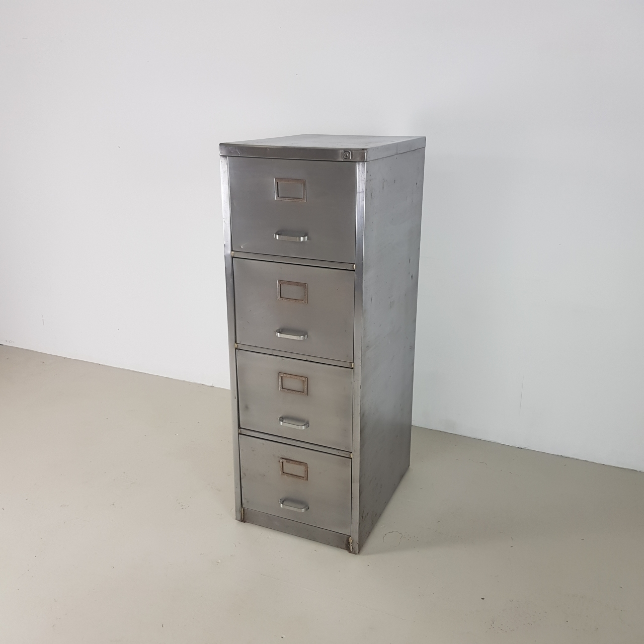 Vintage Polished Steel 4 Drawer Filing Cabinet Vinterior in size 1280 X 1280