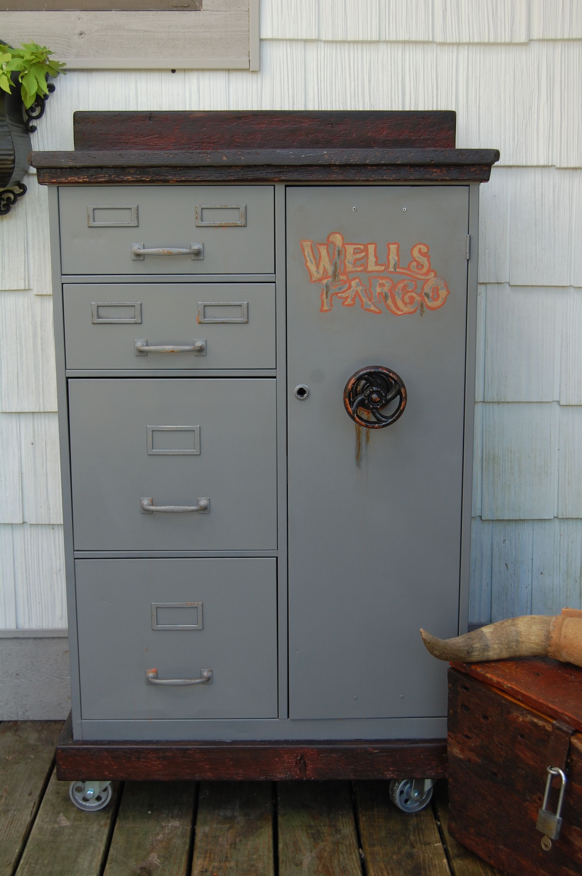 Vintage Repurposed Steelmaster File Cabinet With Steel Wheels Barn within measurements 2000 X 3008