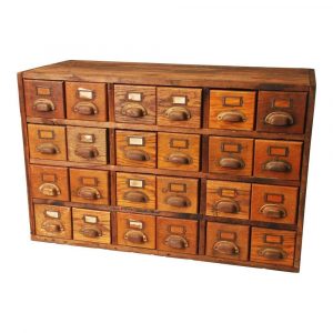 Vintage Wood Card Catalog File 24 Drawer Cabinet Industrial Storage throughout proportions 1000 X 1000