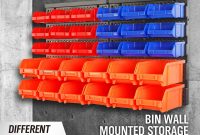 Wall Mounted Storage Bins Parts Rack 30 Bin Organizer Garage Plastic intended for size 1000 X 1000