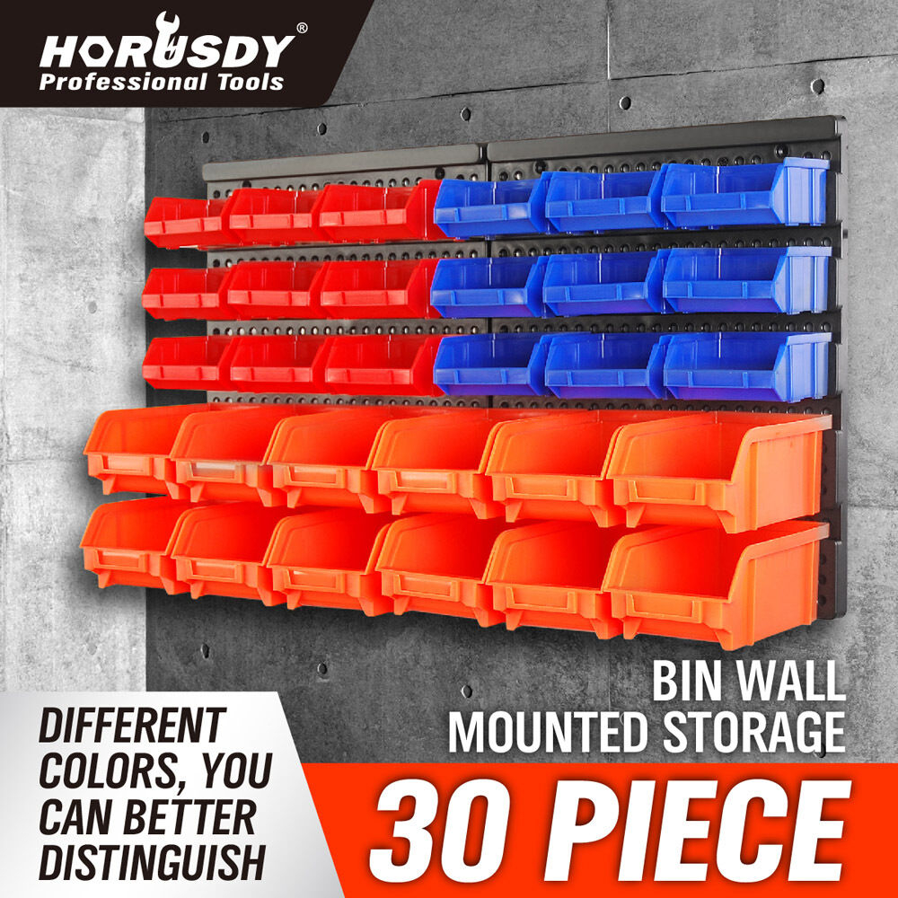 Wall Mounted Storage Bins Parts Rack 30 Bin Organizer Garage Plastic pertaining to measurements 1000 X 1000