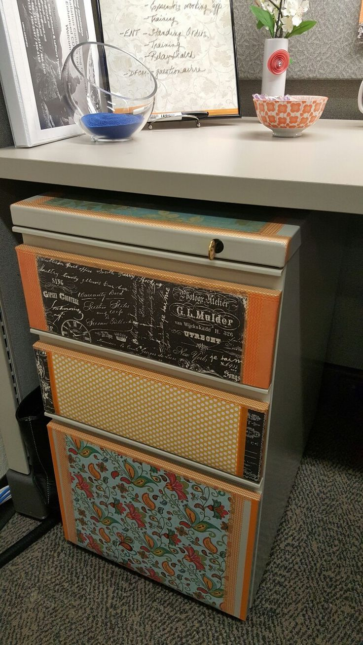 Washi Tape And Scrapbook Paper For My File Cabinet Home Office In throughout size 736 X 1308