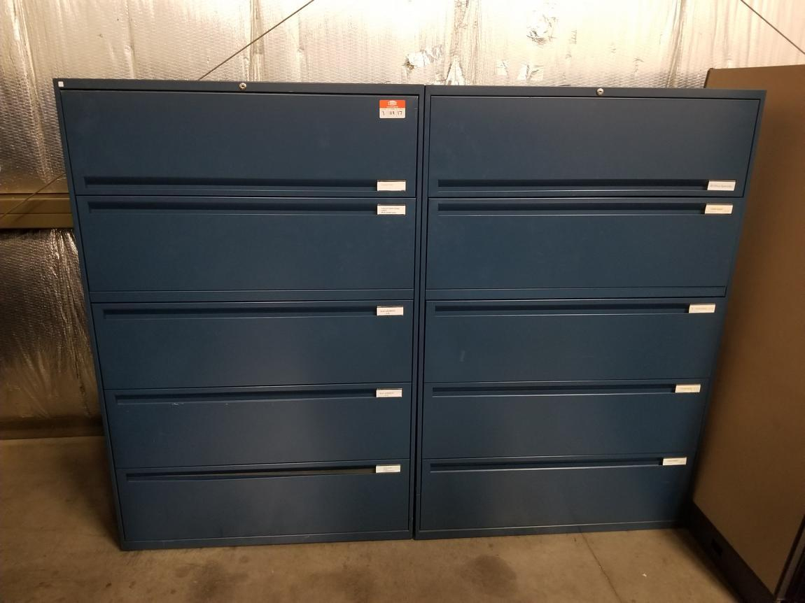 Waterloo 5 Drawer Blue Lateral Filing Cabinets 42 Inch Wide regarding sizing 1150 X 862