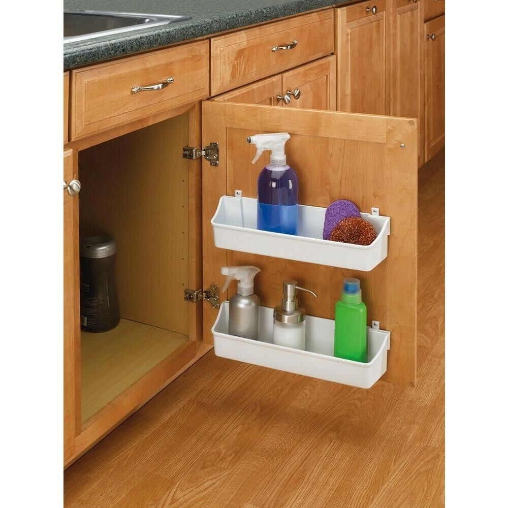 White Kitchen Cabinet Door Mount 2 Shelf Storage Bin Home Organizer in sizing 1000 X 1000