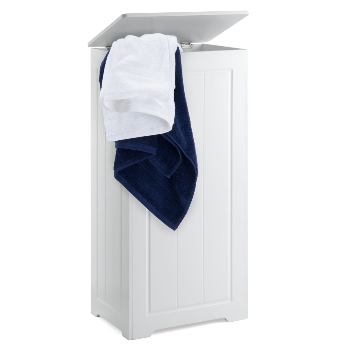 White Laundry Box Wooden Bathroom Storage Basket Linen Clothes in dimensions 1200 X 1200