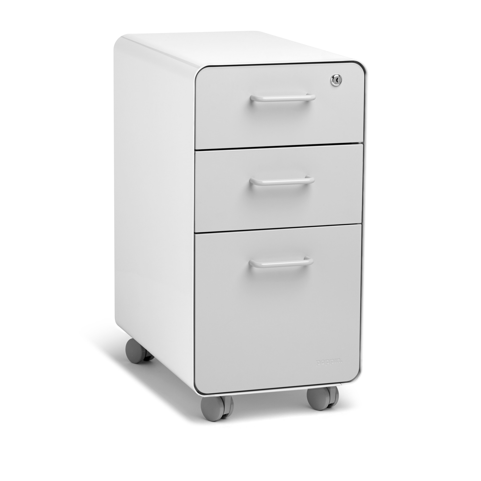 White Light Gray Slim Stow 3 Drawer File Cabinet Rolling Rolling File Cabinets Poppin in dimensions 2000 X 2000