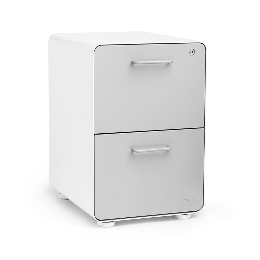 White Light Gray Stow 2 Drawer File Cabinet Poppin in dimensions 1000 X 1000