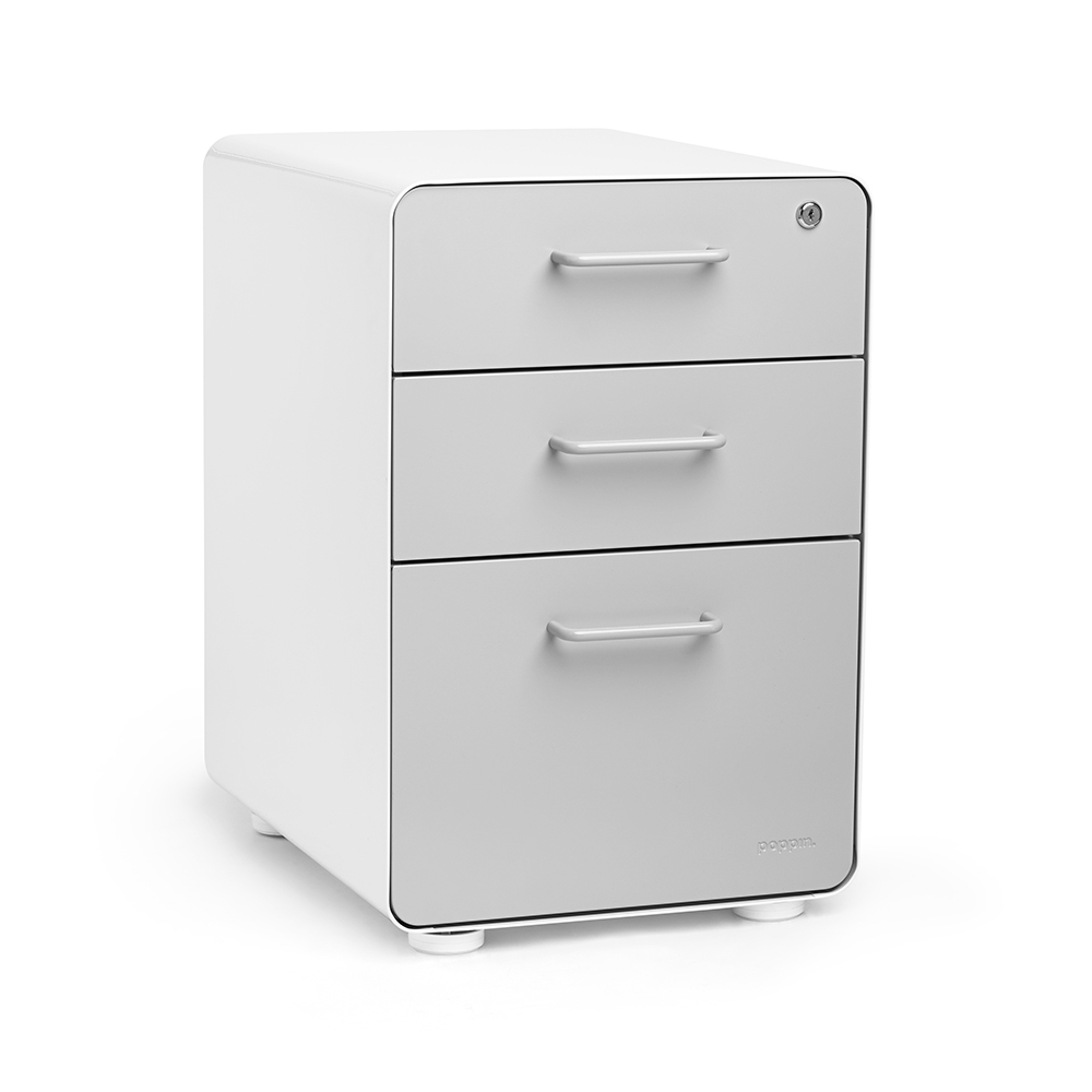 White Light Gray Stow 3 Drawer File Cabinet Poppin for measurements 1000 X 1000