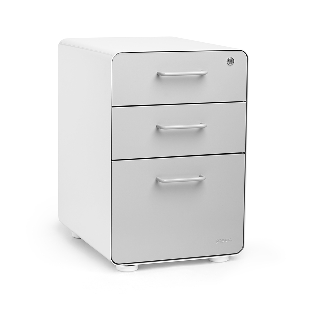 White Light Gray Stow 3 Drawer File Cabinet Poppin regarding dimensions 1000 X 1000