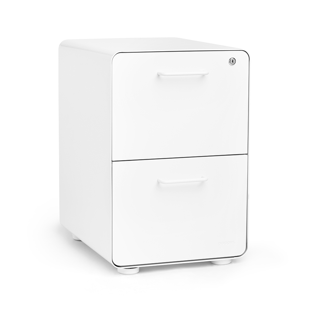 White Stow 2 Drawer File Cabinet Poppin for dimensions 1000 X 1000