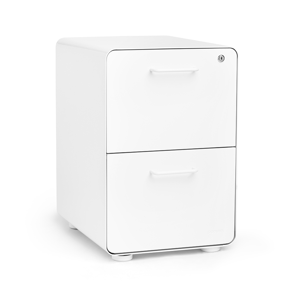 White Stow 2 Drawer File Cabinet Poppin for proportions 1000 X 1000