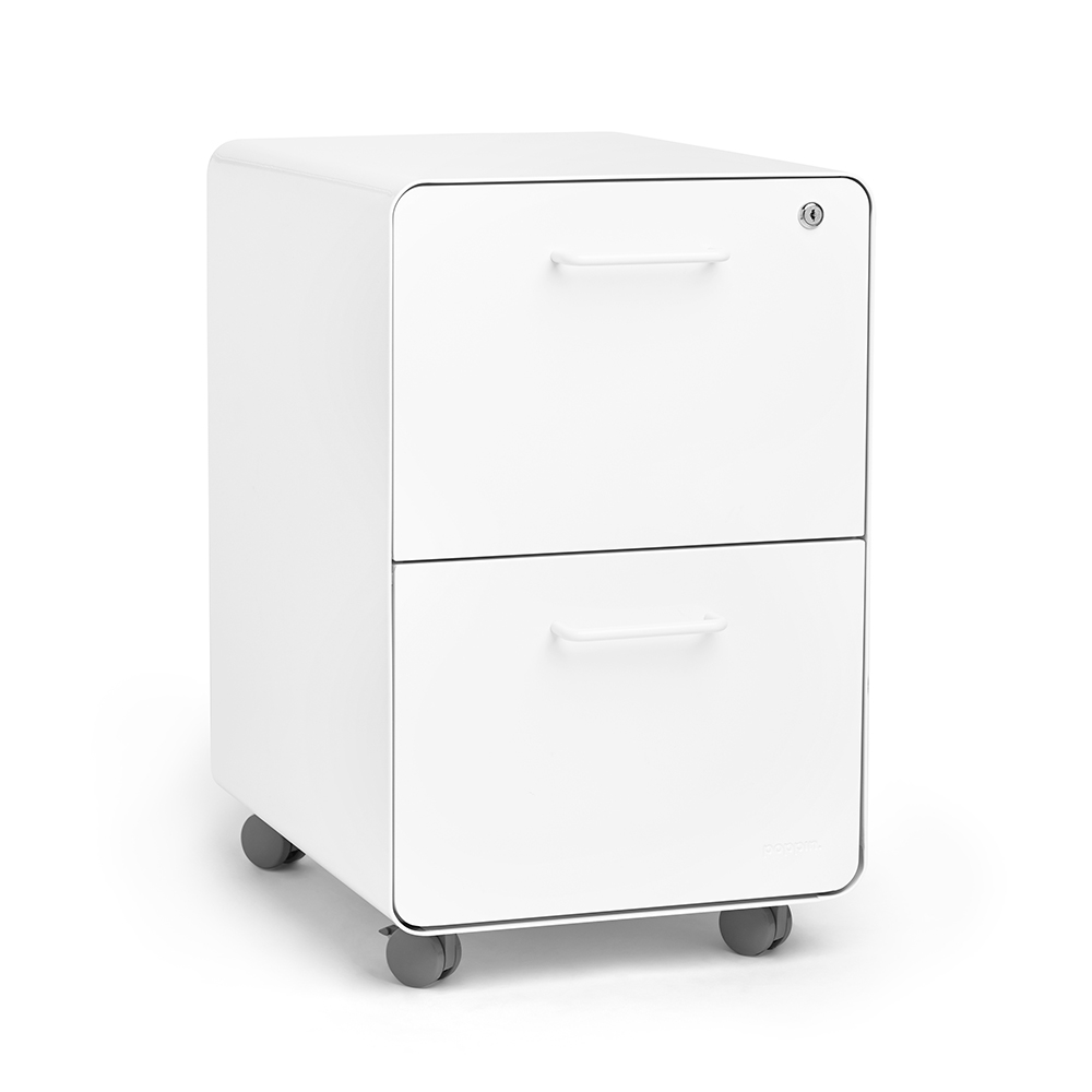 White Stow 2 Drawer File Cabinet Rolling Poppin in dimensions 1000 X 1000