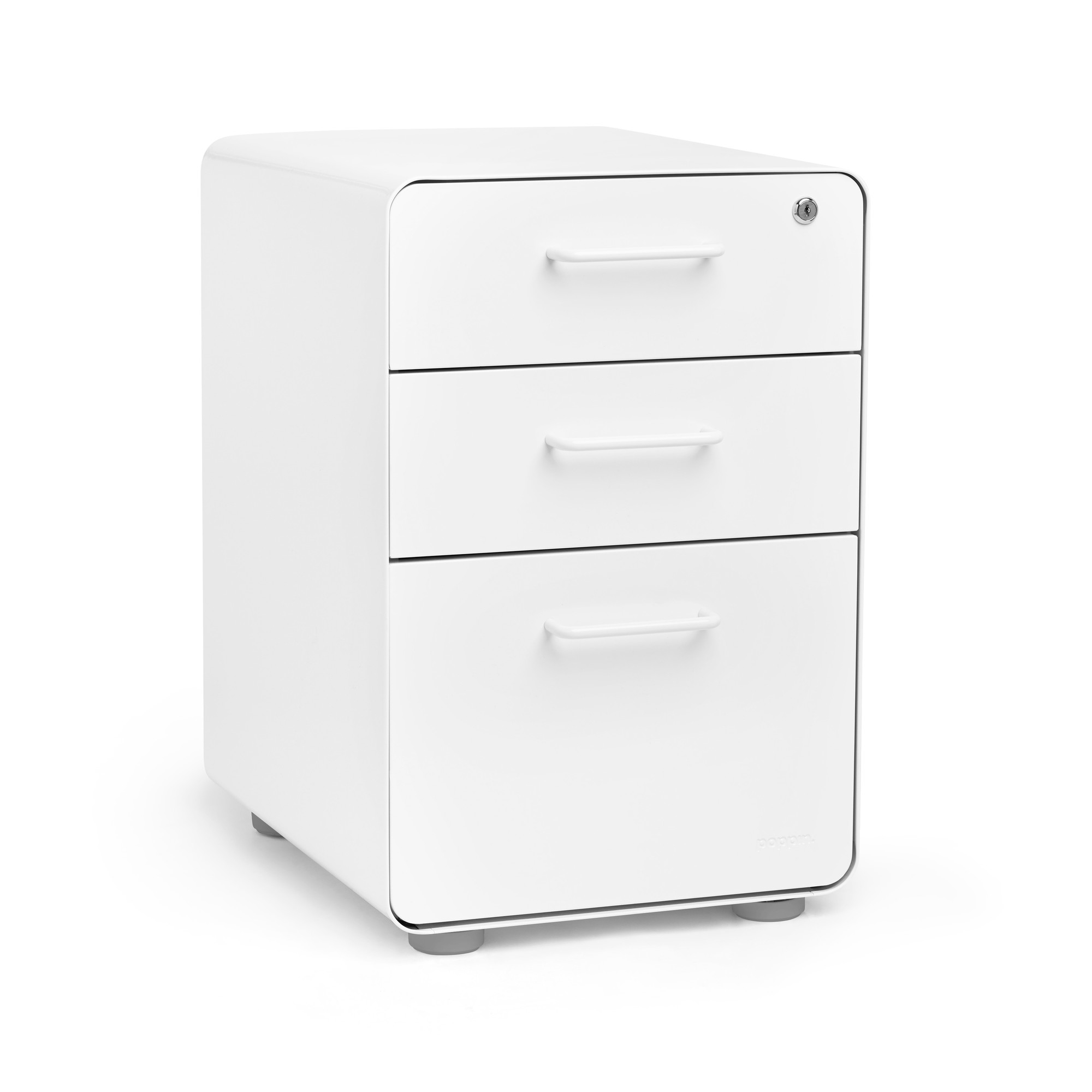 White Stow 3 Drawer File Cabinet Poppin for dimensions 2000 X 2000