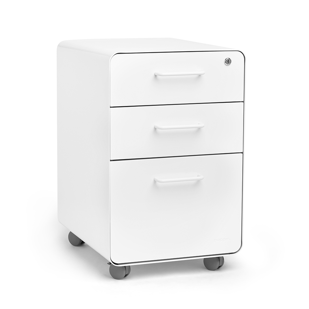 White Stow 3 Drawer File Cabinet Rolling Poppin with size 1000 X 1000