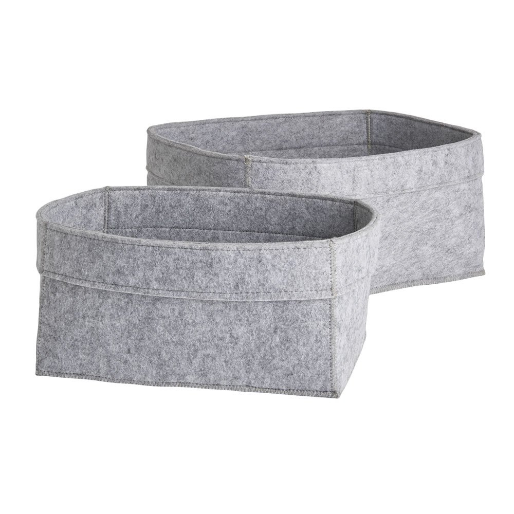 Wilko Felt Storage Baskets Grey 2pk Wilko pertaining to proportions 1000 X 1000