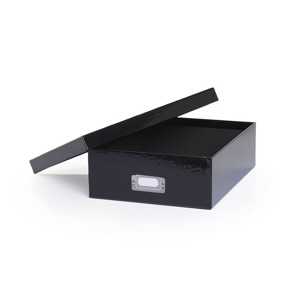 Wilko Storage Box With Lid Black A4 Wilko with sizing 1000 X 1000