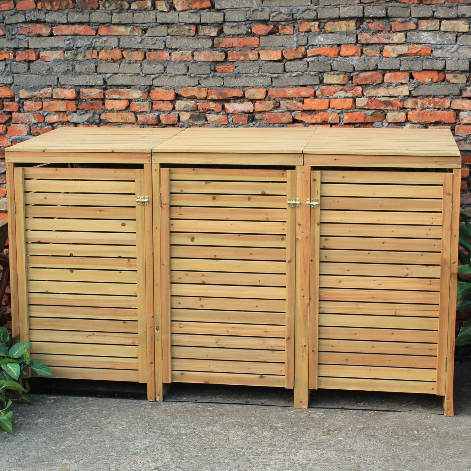 Woodside Wooden Outdoor Wheelie Bin Cover Storage Cupboard Screening in dimensions 1500 X 1500