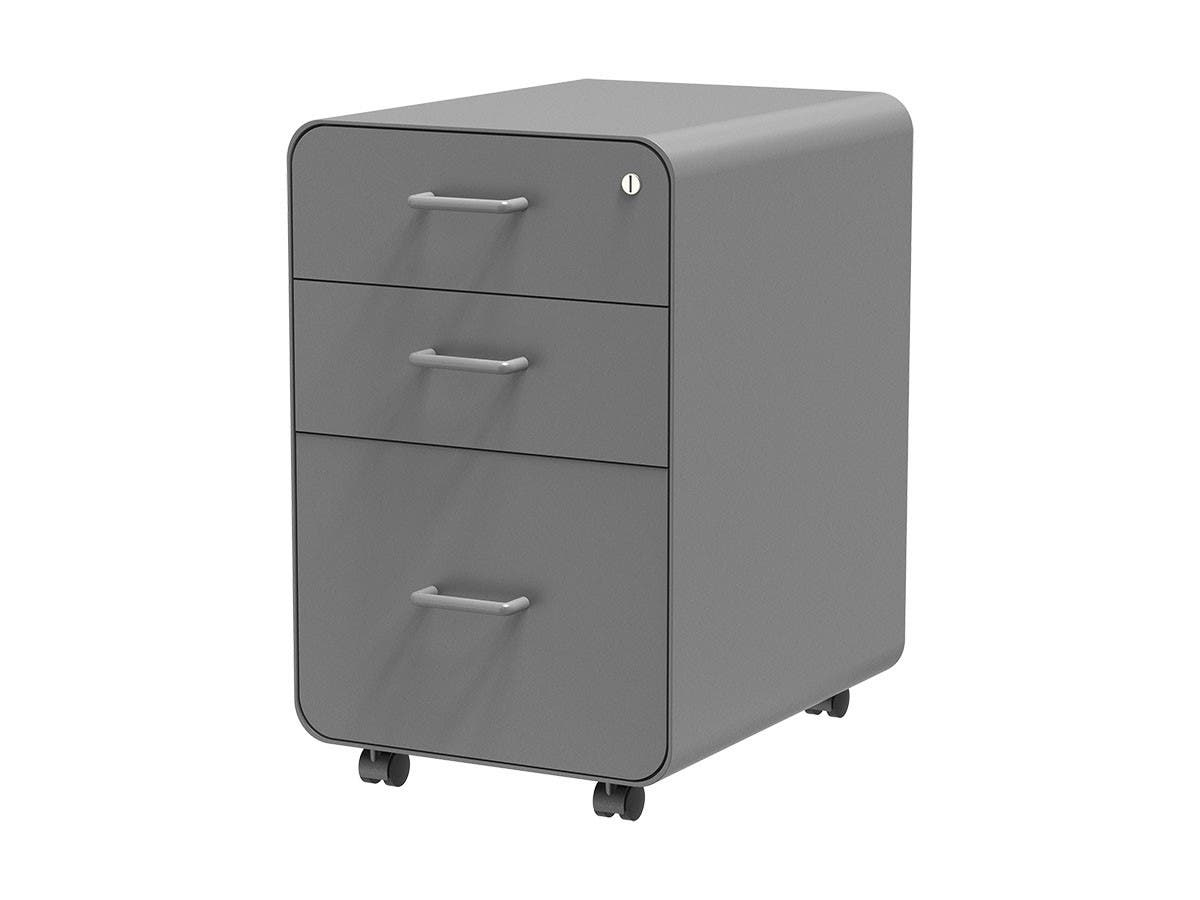 Workstream Monoprice Rolling Round Corner 3 Drawer File Cabinet with dimensions 1200 X 900