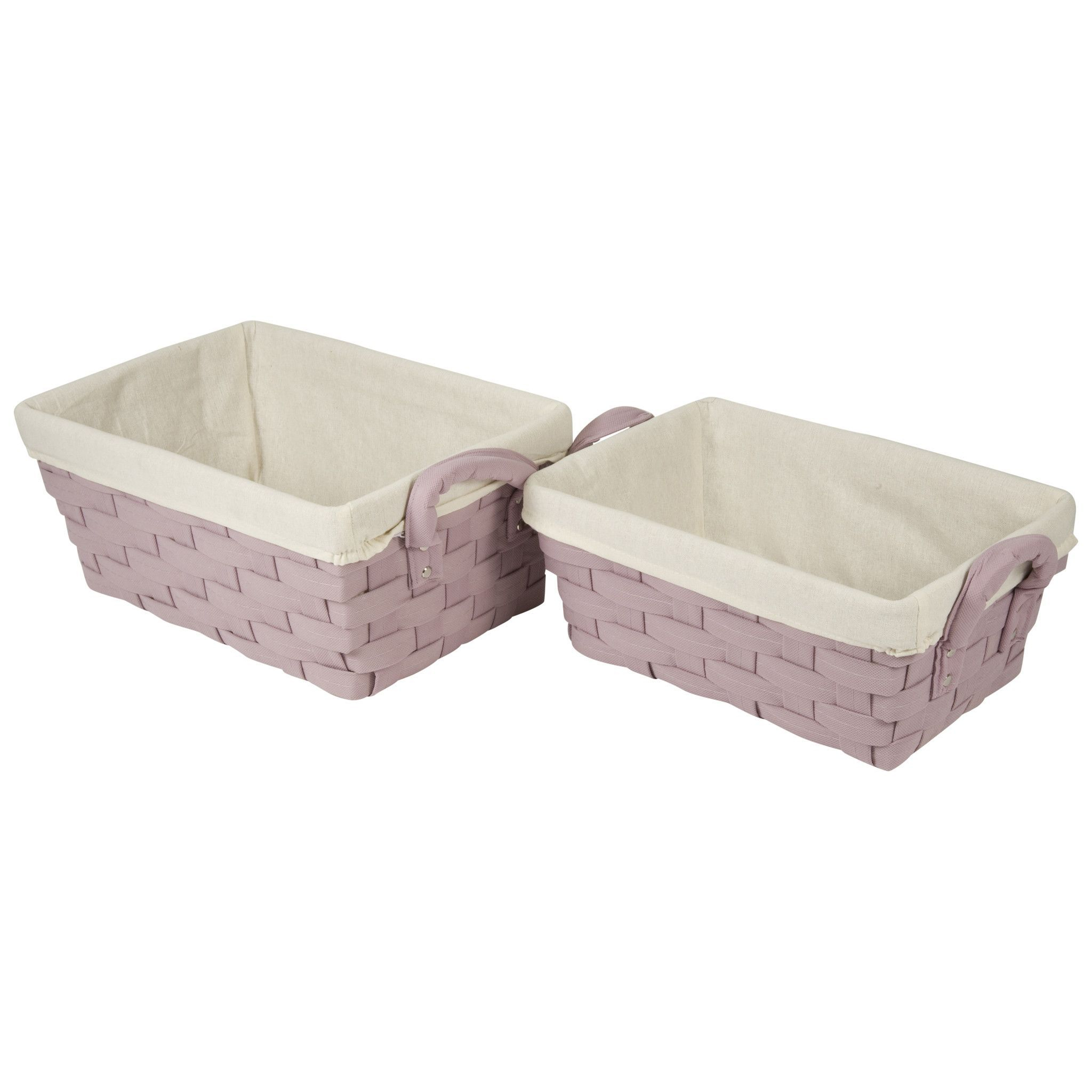 Woven Canvas Storage Baskets Bins With Handles Set Of 2 regarding size 2048 X 2048