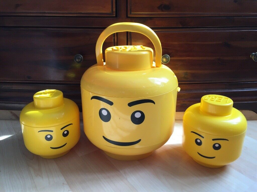 Xlarge Lego Head Storage Box With Trays 2 Small Lego Heads intended for dimensions 1024 X 768