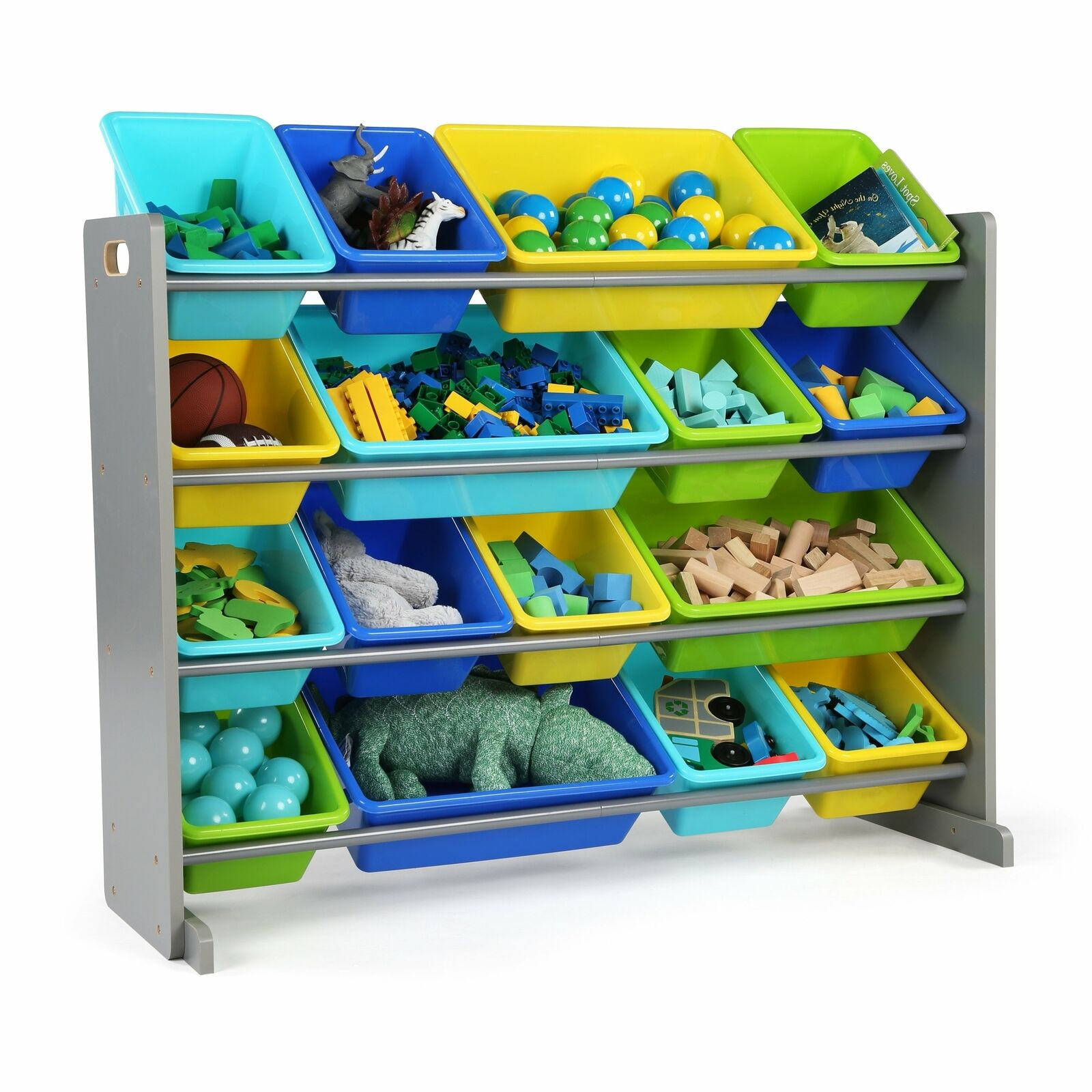 Yescomusa Multi Color Toy Storage Organizer Wood Frame Shelf With 9 regarding measurements 1600 X 1600