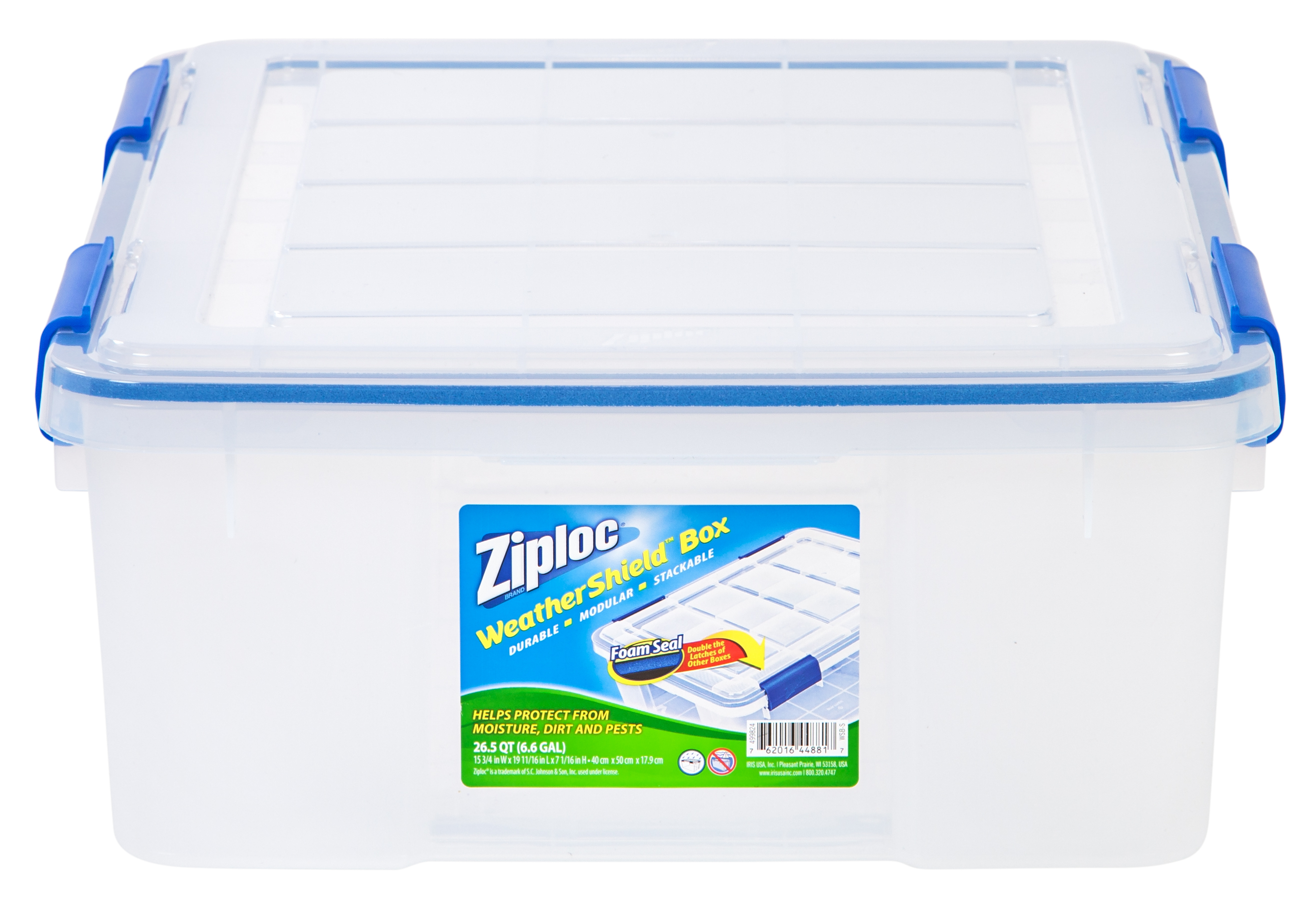 Ziploc 265 Qt66 Gal Weathershield Storage Box Clear Available inside measurements 2633 X 1803