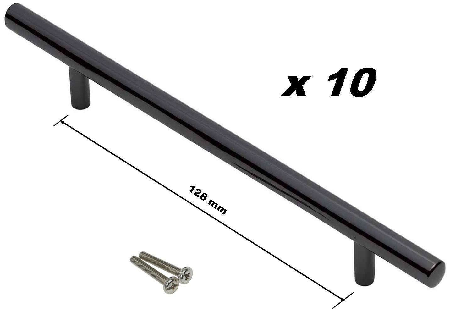 10 X Bright Black Nickel T Bar Kitchen Cabinet Door Pull with regard to proportions 1432 X 983