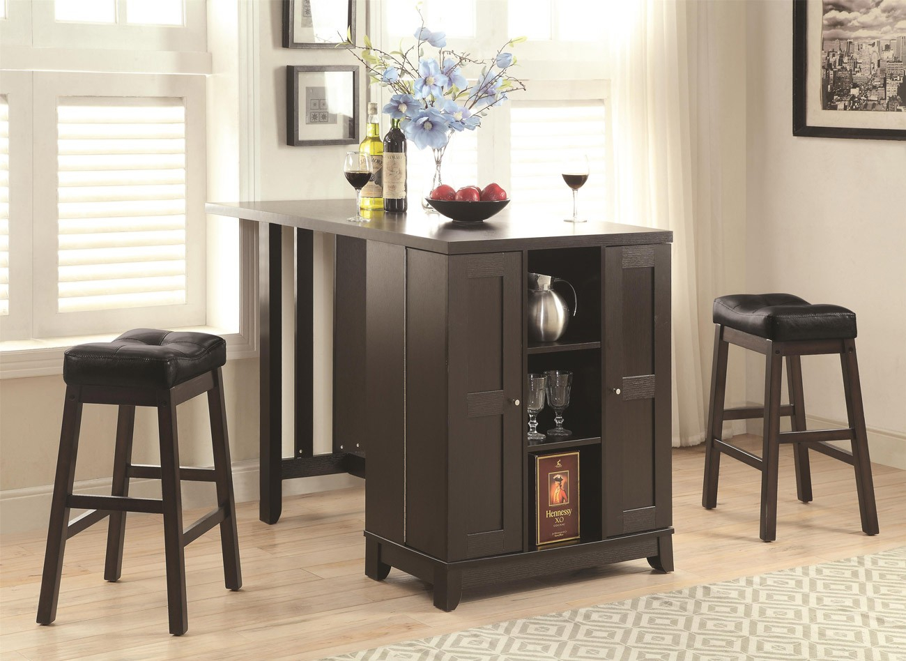 100319 Home Bar Cabinet Counter Height Table with sizing 1300 X 948