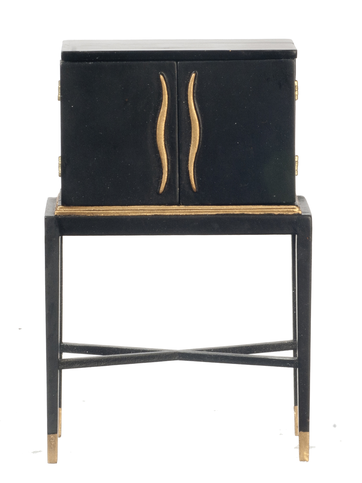 112 Scale Jbm Miniature Art Deco Black Dry Bar Cabinet regarding size 1440 X 1920