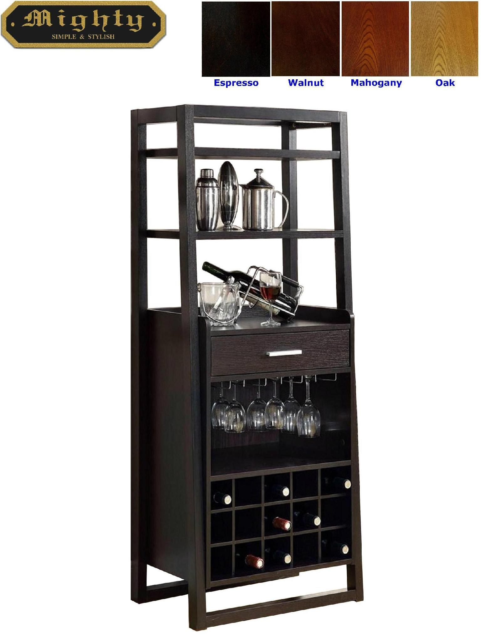 15 Bottles Open Shelves Dulcet Tall Wine Bar Cabinet inside measurements 1536 X 2048