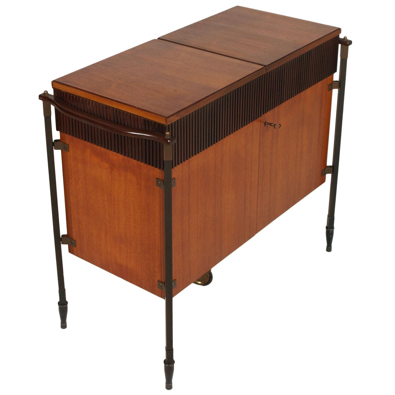 1960s From Cant Folding Cocktail Bar Cabinet In Teak Franco Albini Attributed regarding measurements 1600 X 1600