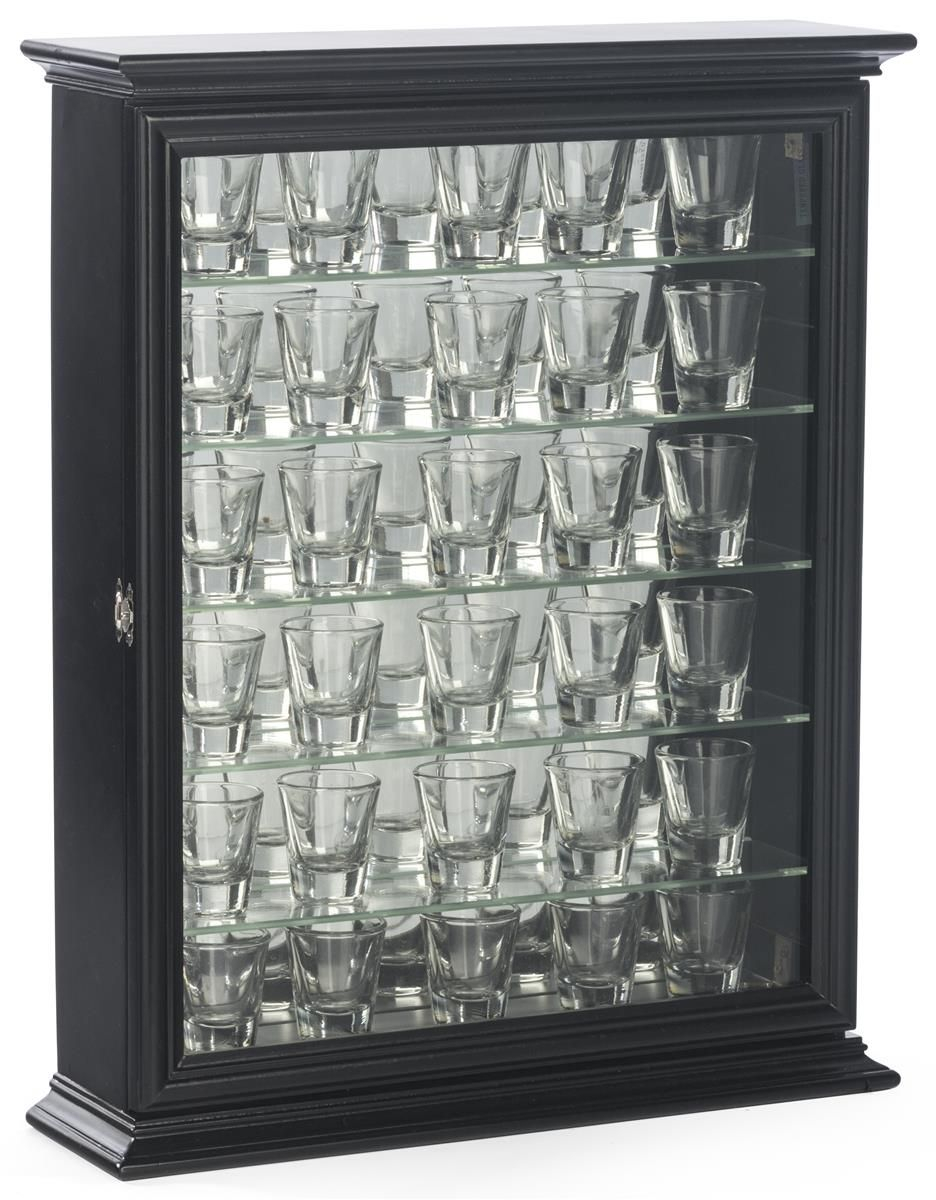 36 Shot Glass Display Case For Tabletop Or Wall Crown for proportions 936 X 1200