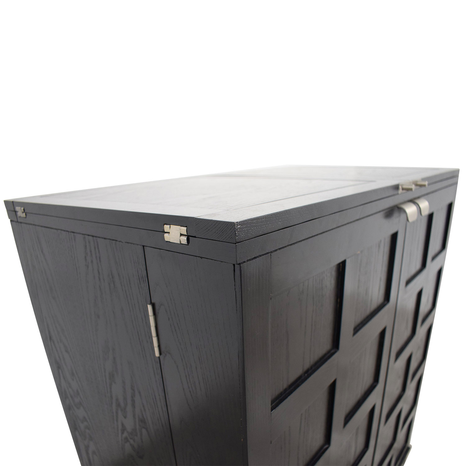 83 Off Crate Barrel Crate Barrel Black Steamer Bar Cabinet Storage within sizing 1500 X 1500
