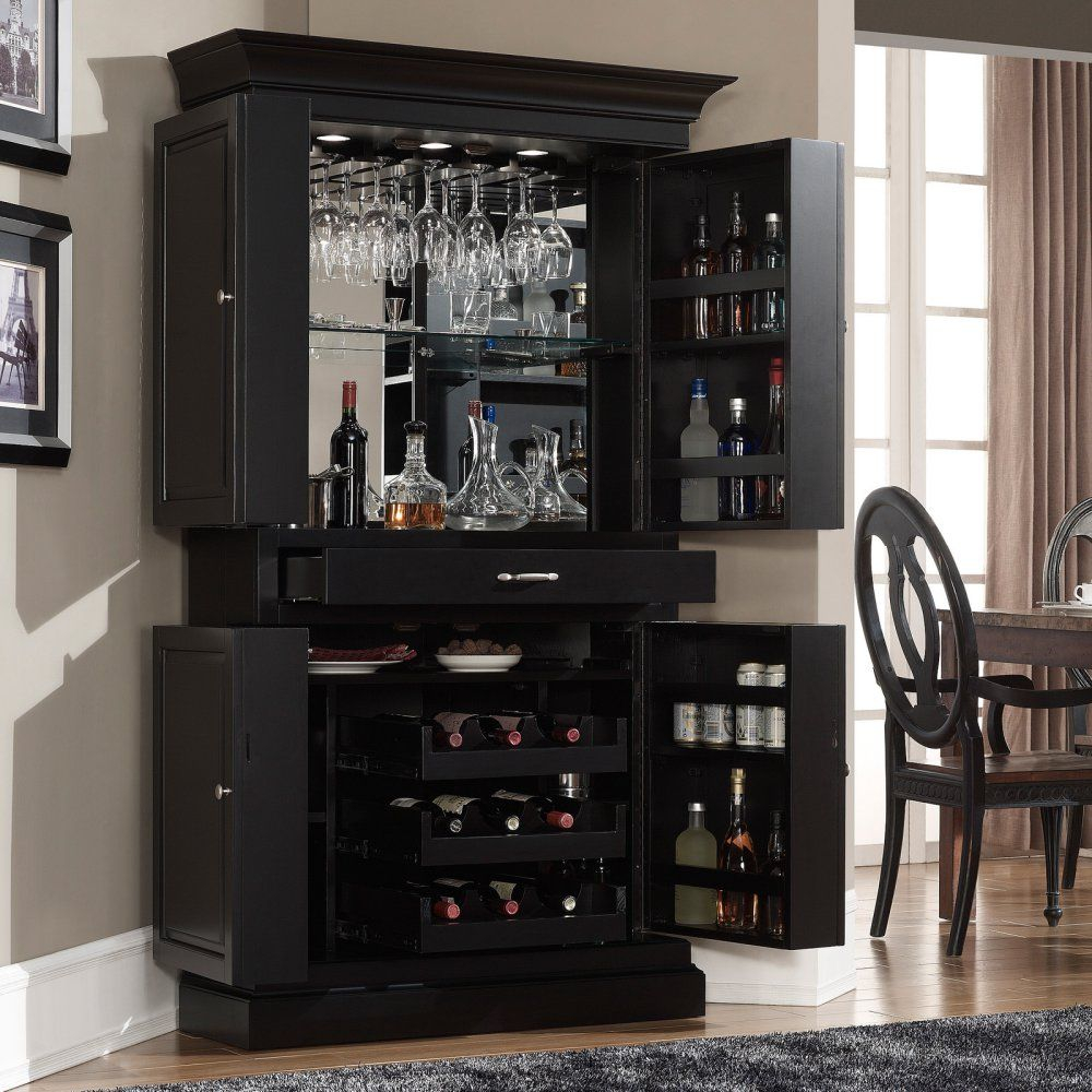 Ahb Francesca Corner Bar Cabinet Black Home Bars At pertaining to sizing 1000 X 1000