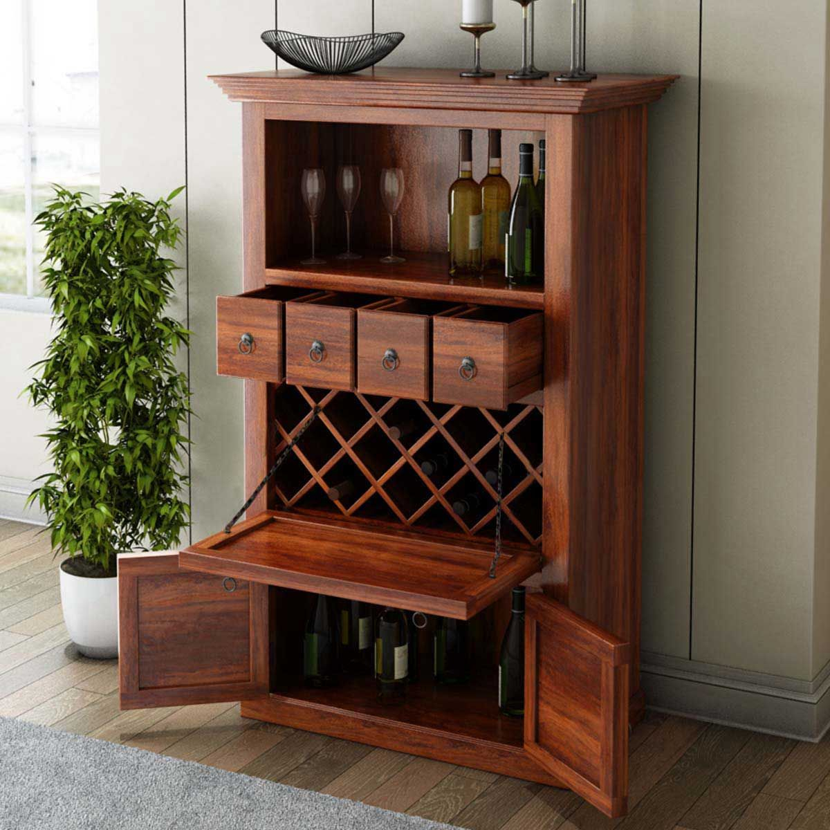 Alabama Spacious Handcrafted Solid Wood Bar Cabinet With intended for proportions 1200 X 1200