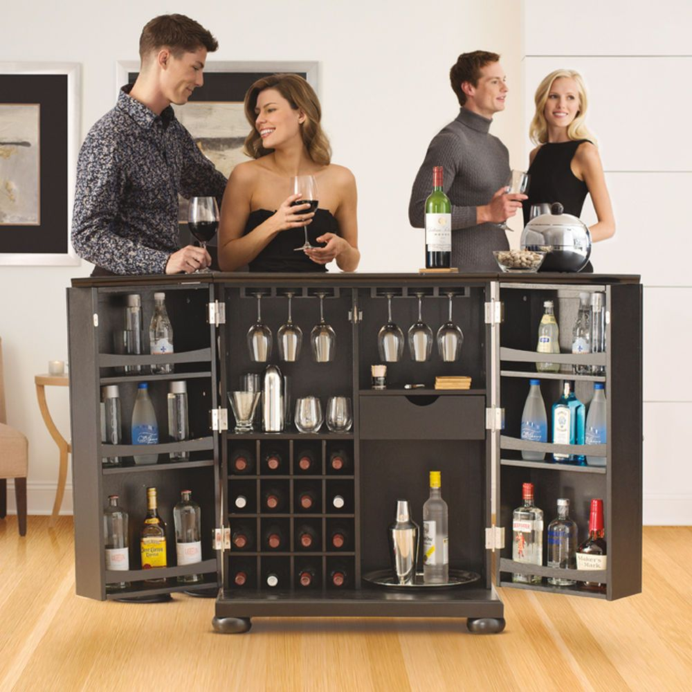 Alexandria Expandable Home Bar Liquor Cabinet with measurements 1000 X 1000