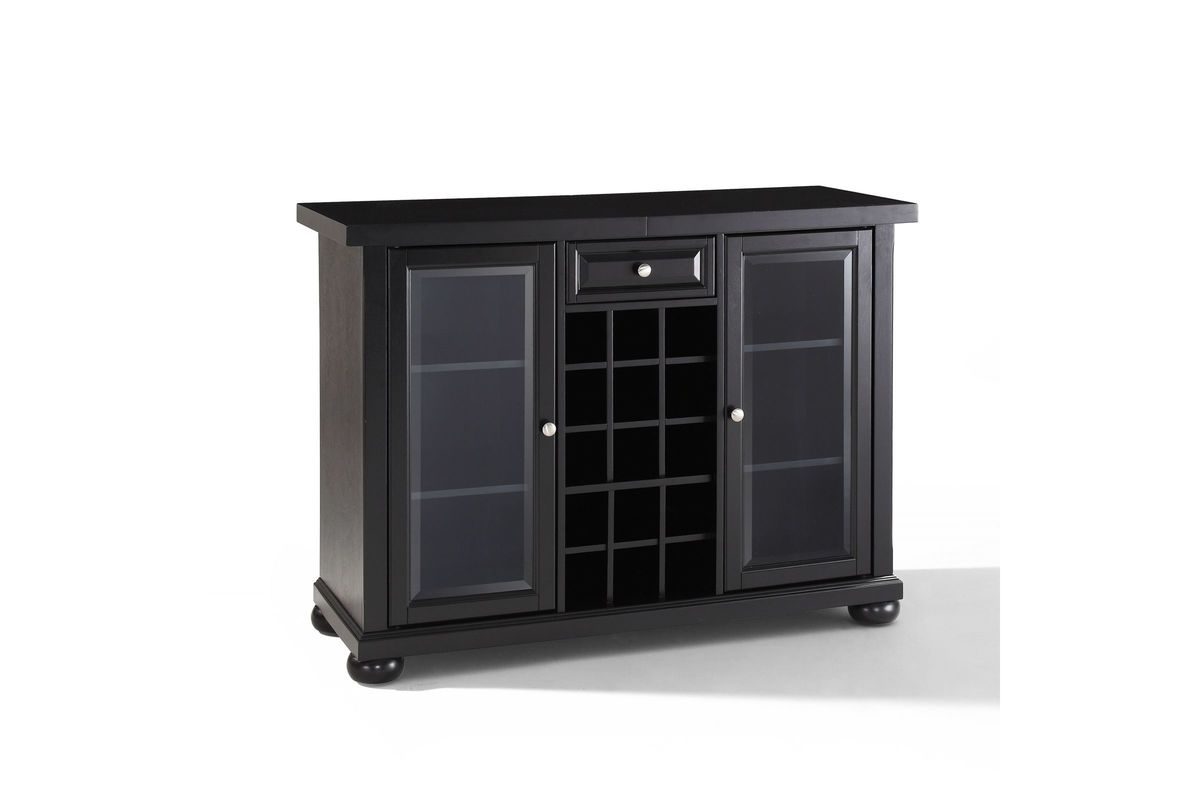 Alexandria Sliding Top Bar Cabinet In Black Crosley intended for dimensions 1200 X 800