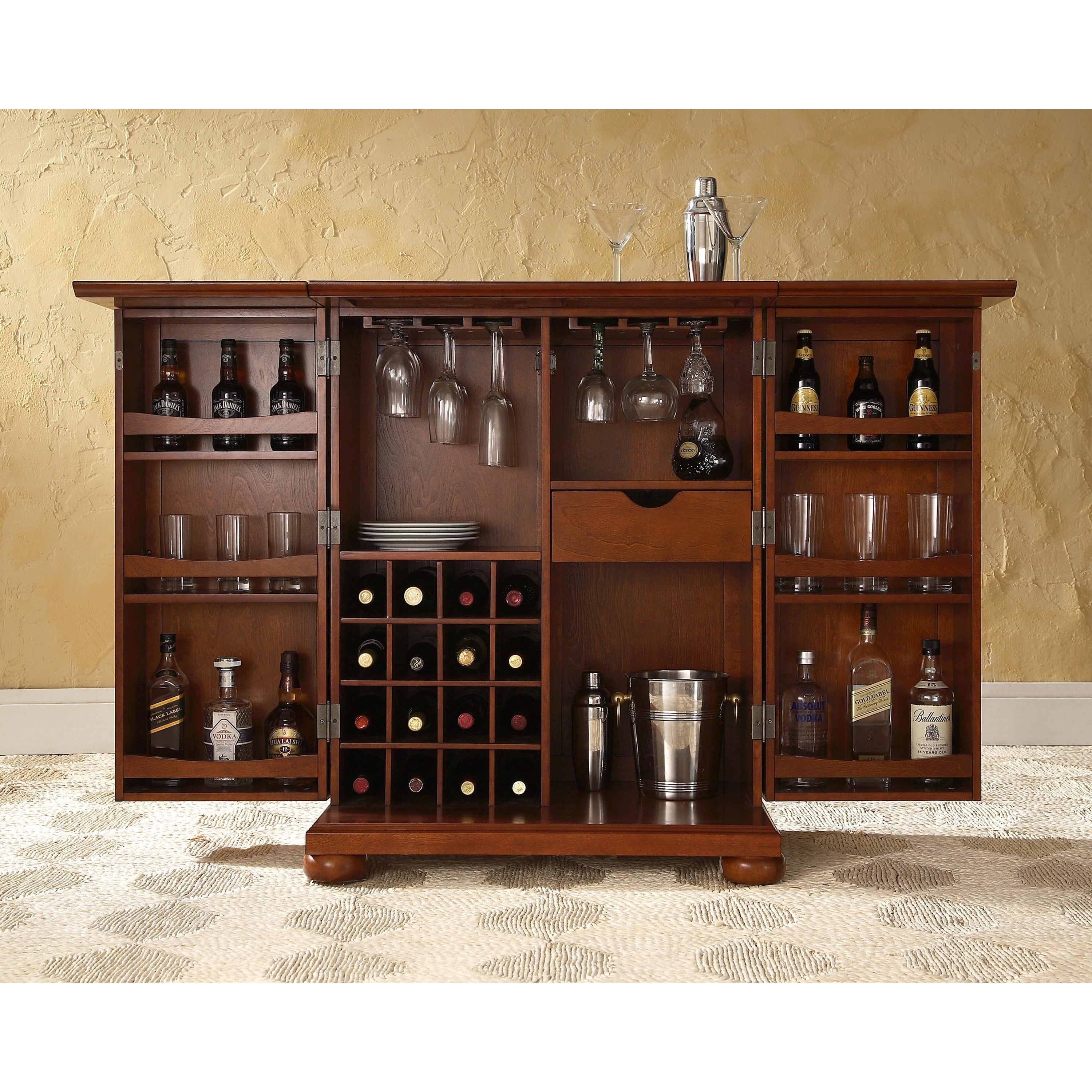 Alexandria Vintage Mahogany Expandable Bar Cabinet inside dimensions 3000 X 3000