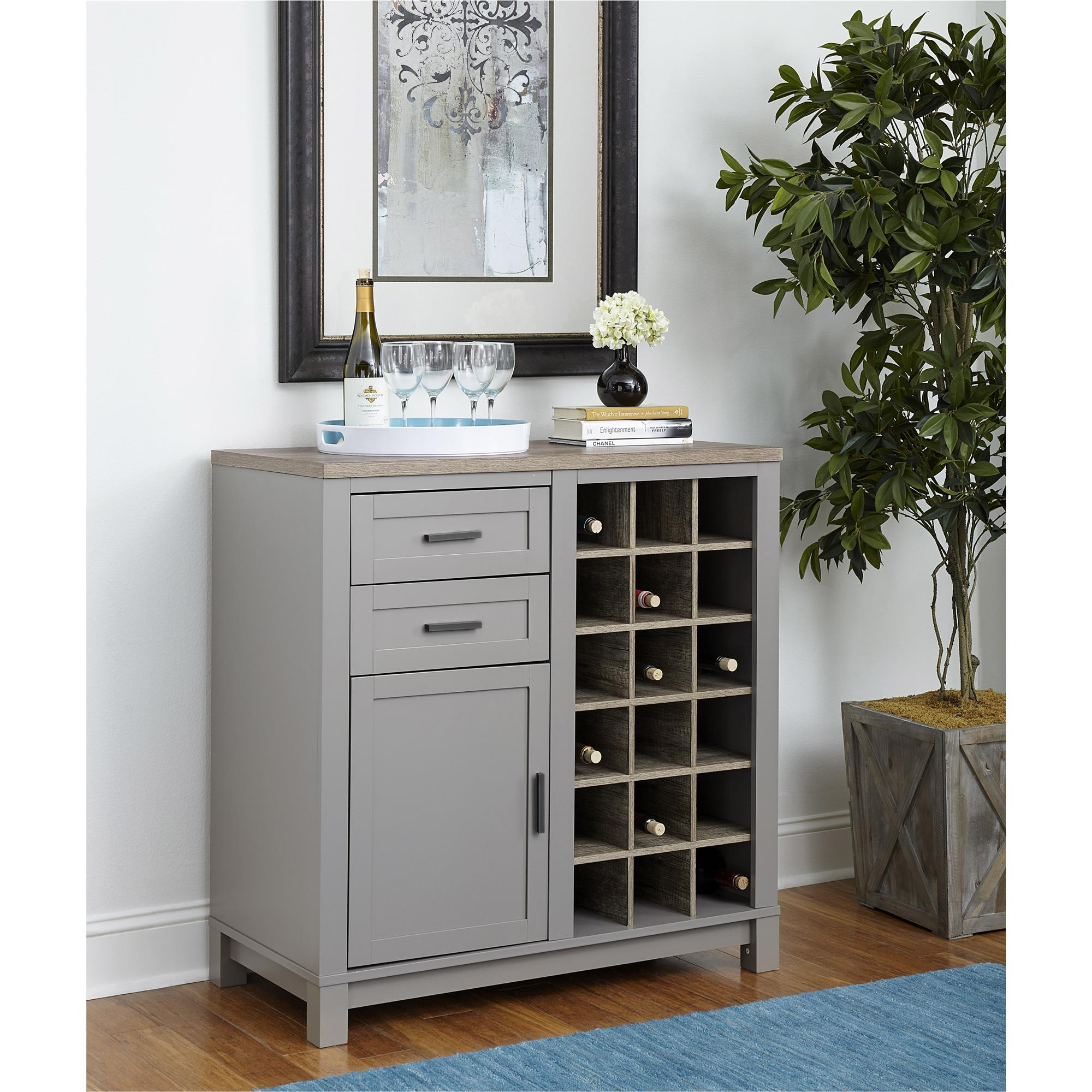 Ameriwood Furniture Carver Bar Cabinet Gray throughout size 2000 X 2000