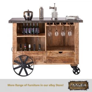 Bar Cabinet Trolley Cart Kitchen Island Industrial Wine pertaining to dimensions 1000 X 1000