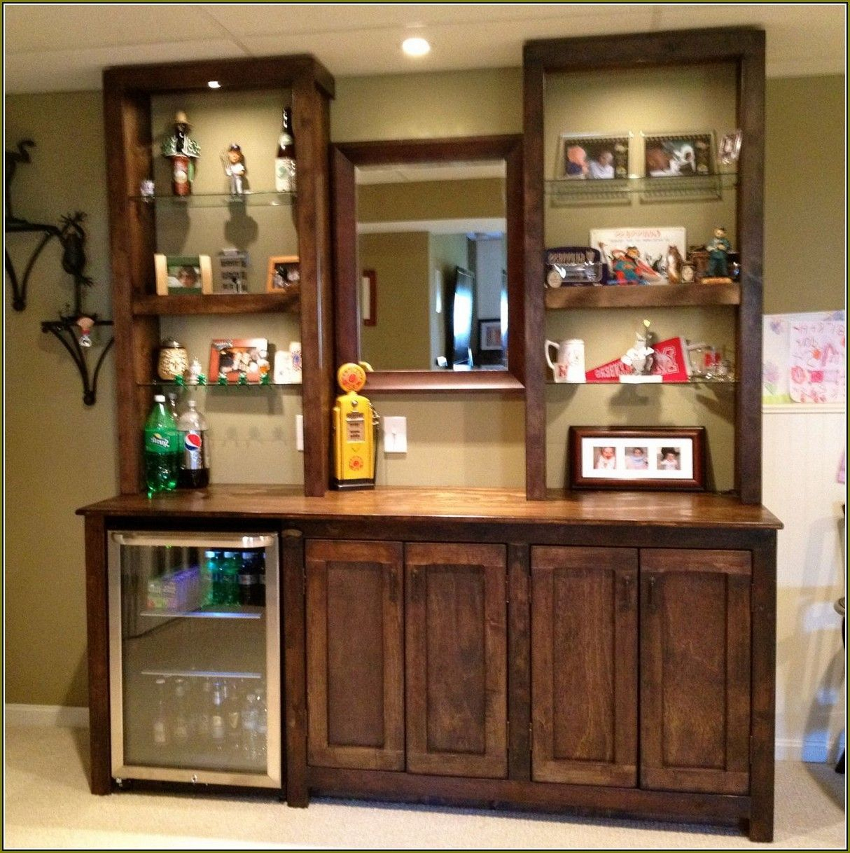 Bar W Mini Refrigerator Barfurnitureideas Cabinets throughout dimensions 1214 X 1218