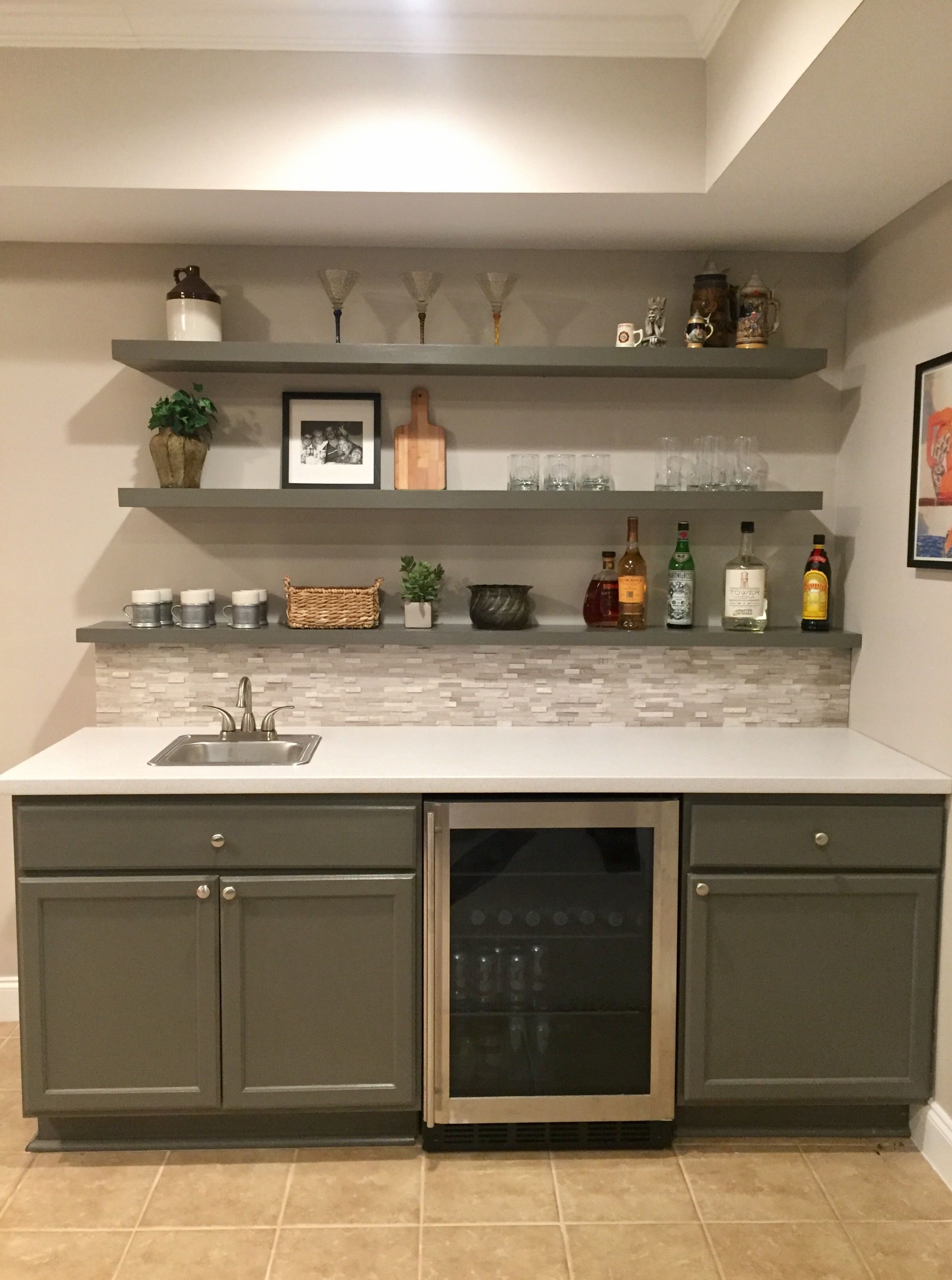 Basement Bar Almost Done Backsplash Tile And Cabinets From within size 2401 X 3228